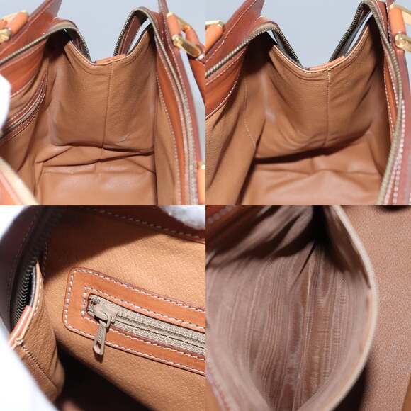 CELINE Macadam Canvas Hand Bag Pvc Leather Brown - Picture 12 of 13